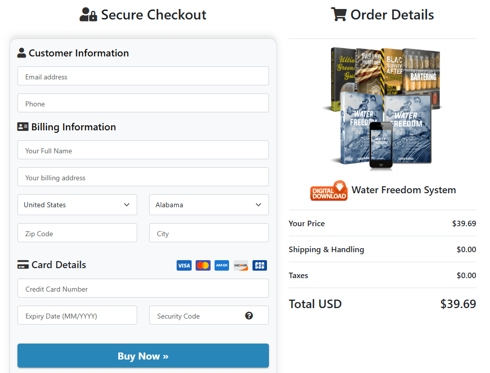 Water Freedom System-checkout-page